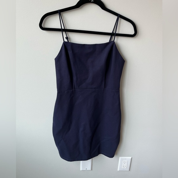 ASTR The Label Women’s Size M Navy Blue Bodycon Spaghetti Strap Mini Dress - Picture 1 of 6